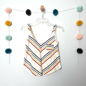 BDG Multicolor Striped White Cream Tank